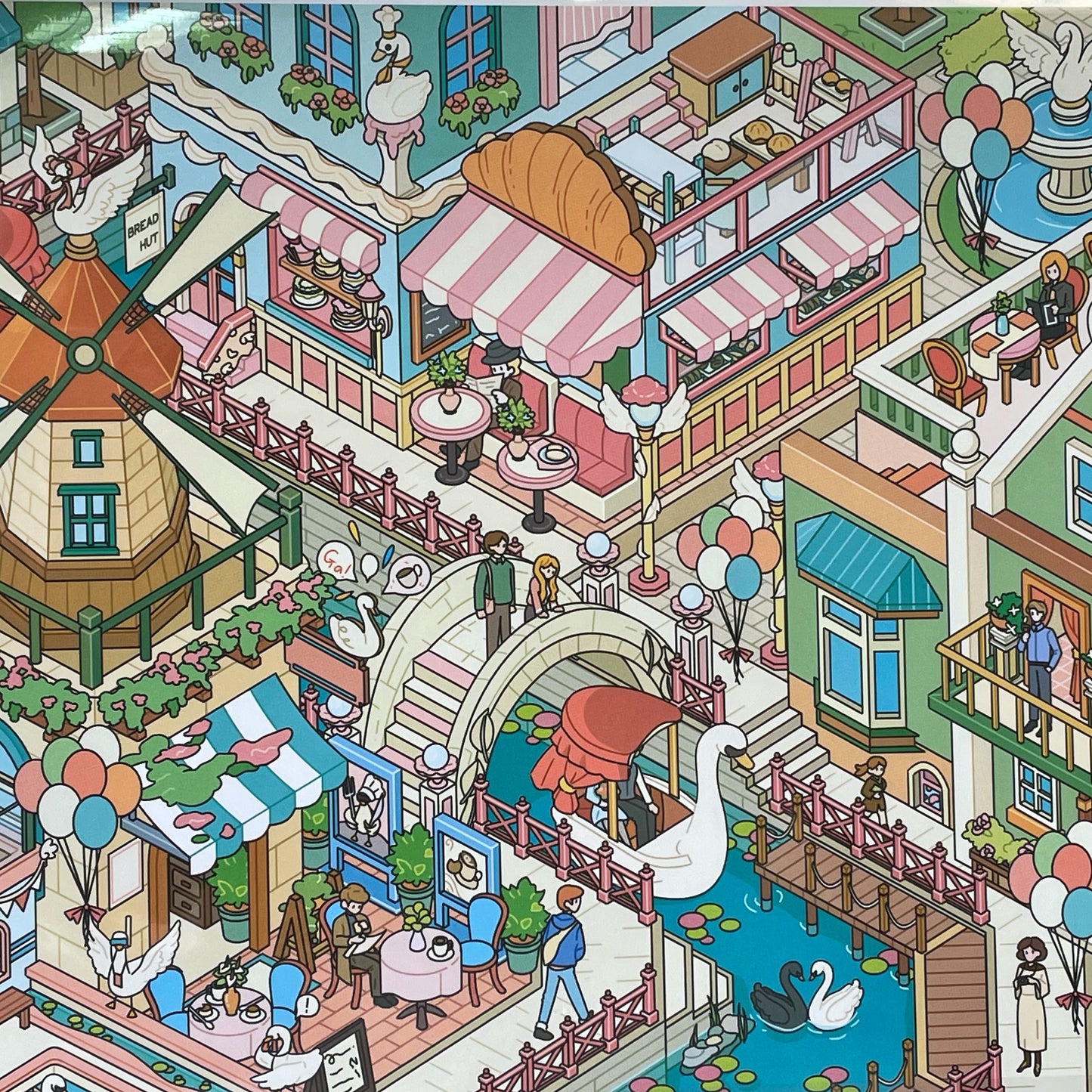 Diorama Sticker Swan Town