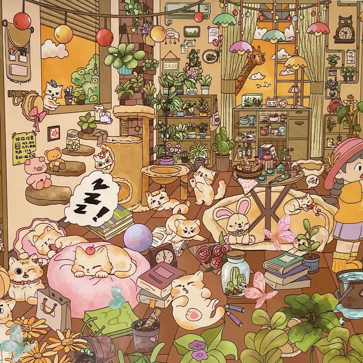 Live Exclusive Diorama Sticker Cat Room Tales