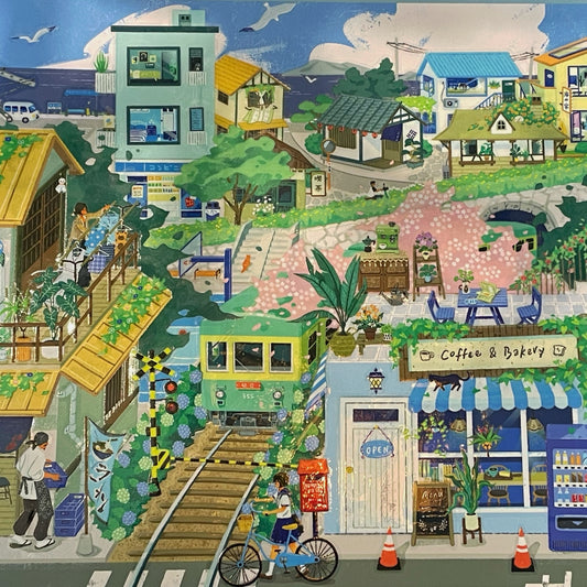 2 Large Diorama Stickers | Kamakura Afternoon & Alpine Town | Free Precision Tweezer & Surprise Gift