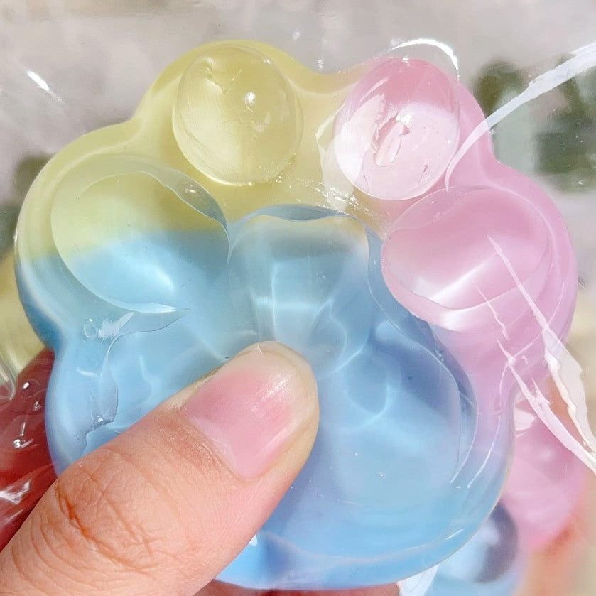 Soft Rainbow Cat Paw Squeeze Toy | Cute Trendy Stress Relief Fidget Toy