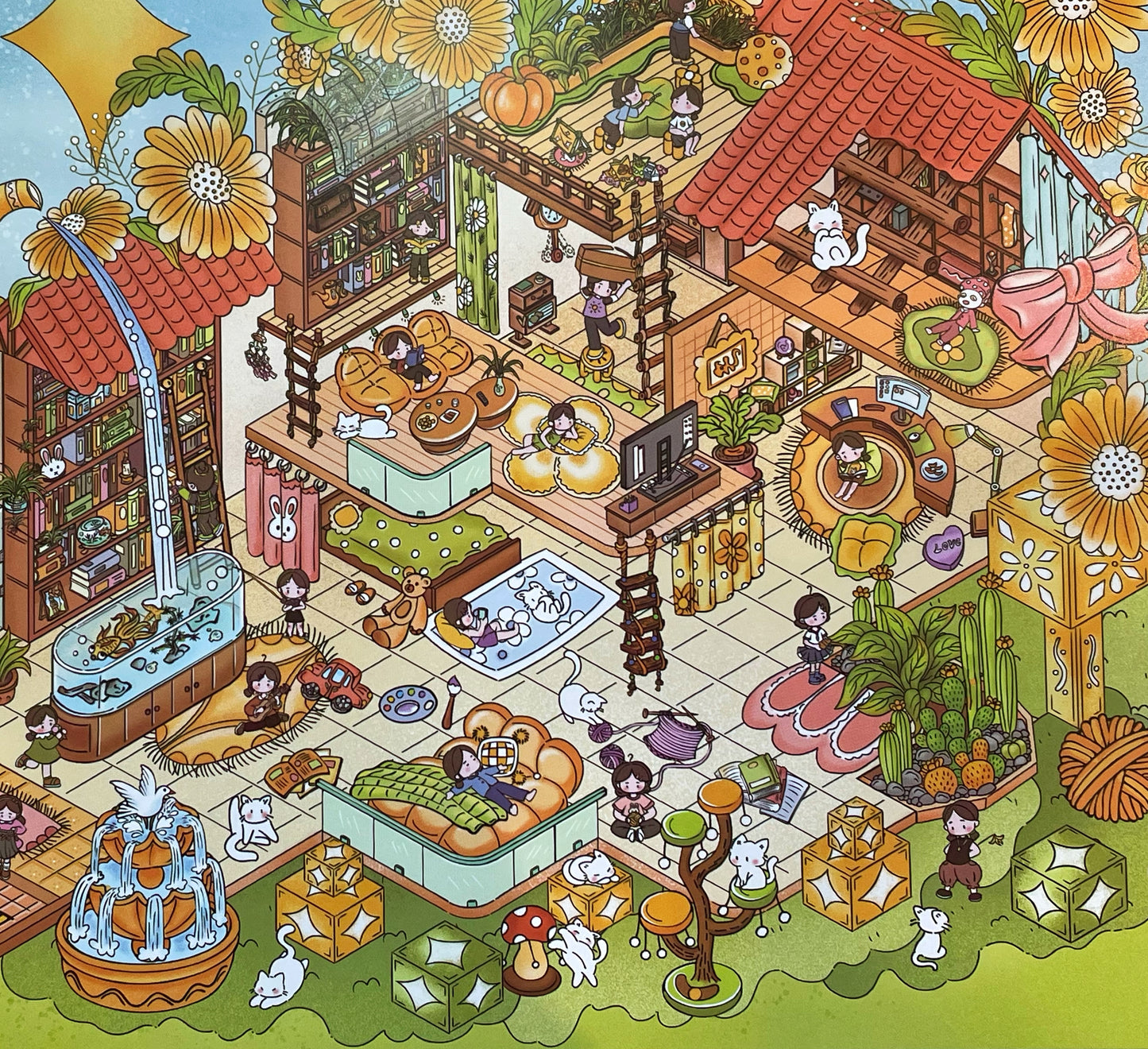 Live Exclusive Diorama Sticker Flower Cottage