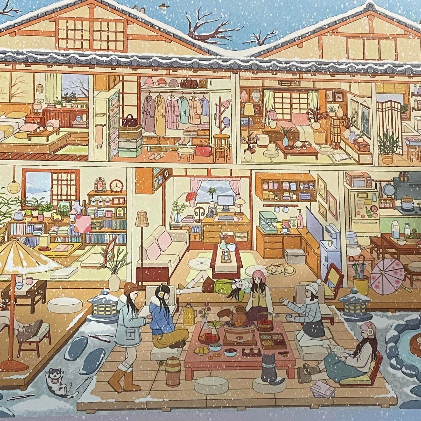 Live Exclusive Diorama Sticker Snowy Day at Hot Spring Courtyard