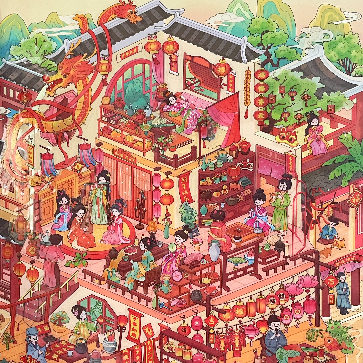 Live Exclusive Diorama Sticker Thousand Lanterns Illuminate the New Year