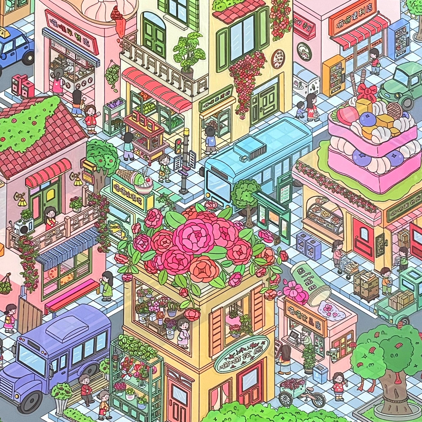 Live Exclusive Diorama Sticker Spring-Wandering Town