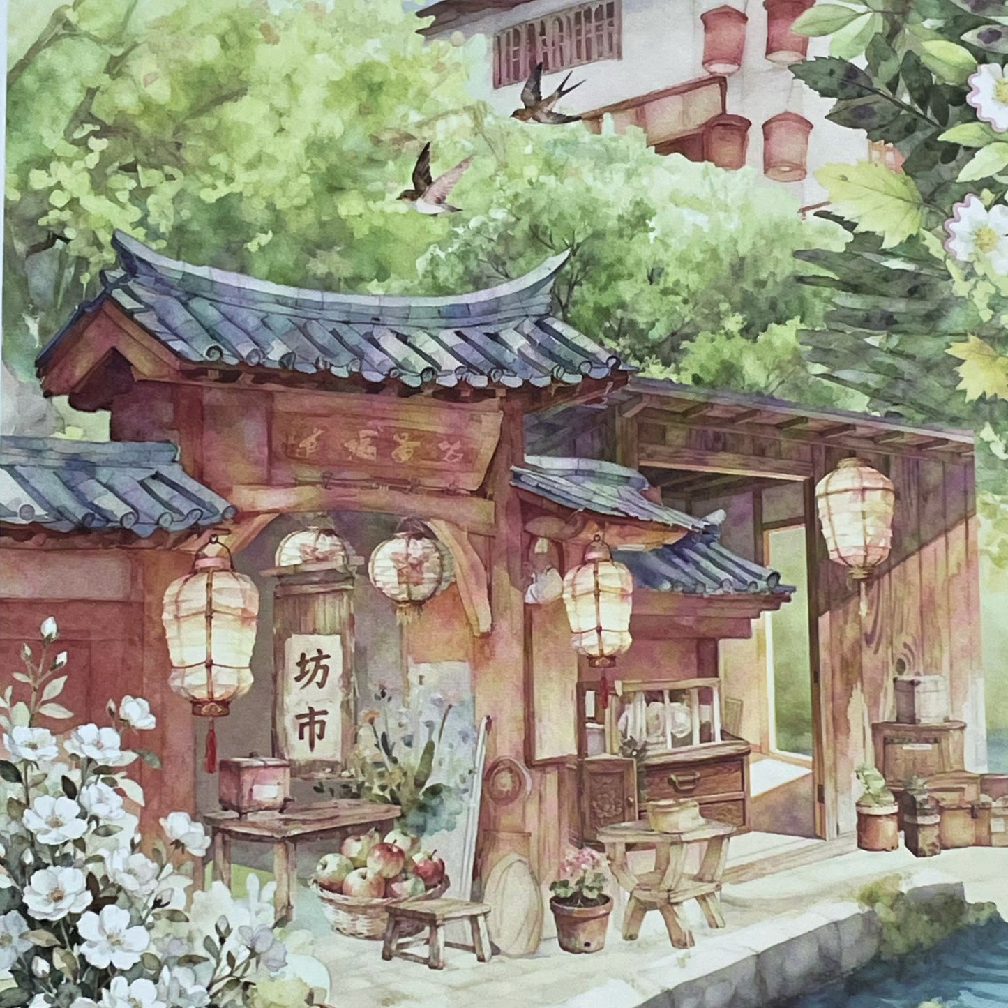 Diorama Sticker Book Jiangnan Views (with 1 free tweezer)