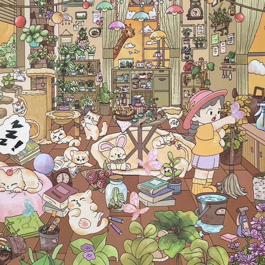 Live Exclusive Diorama Sticker  Cat Room Tales