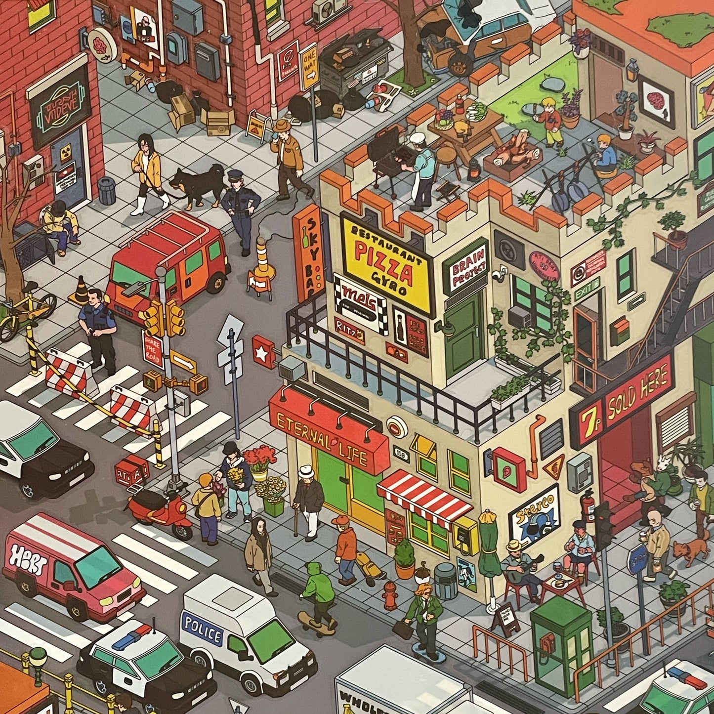 Live Exclusive Diorama Sticker American Street Scenes