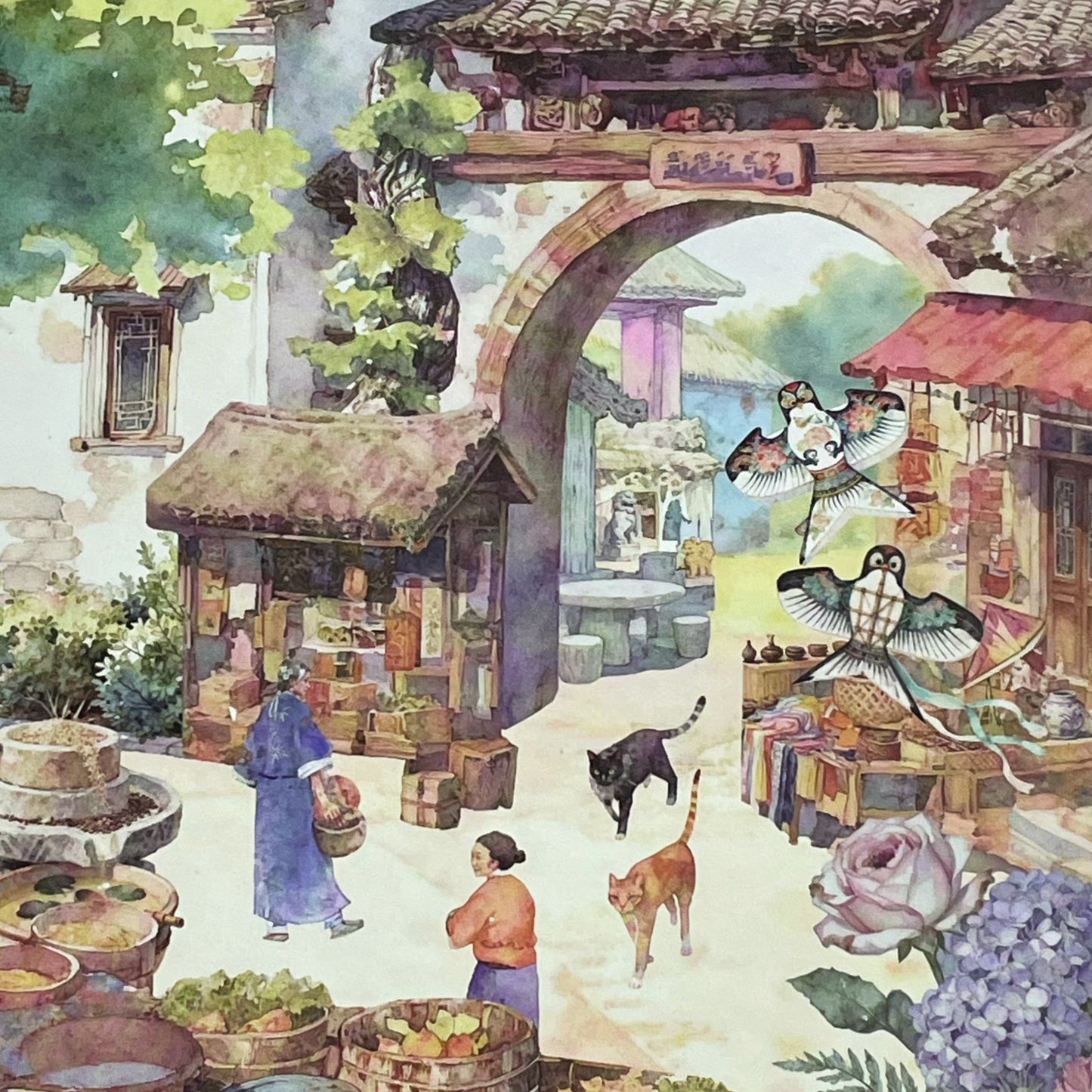 Diorama Sticker Book Jiangnan Views (with 1 free tweezer)