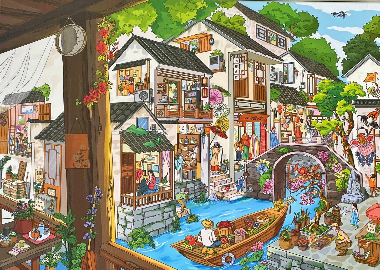 Diorama Sticker Bundle 2 | 5 Scene Stickers for Junk Journal