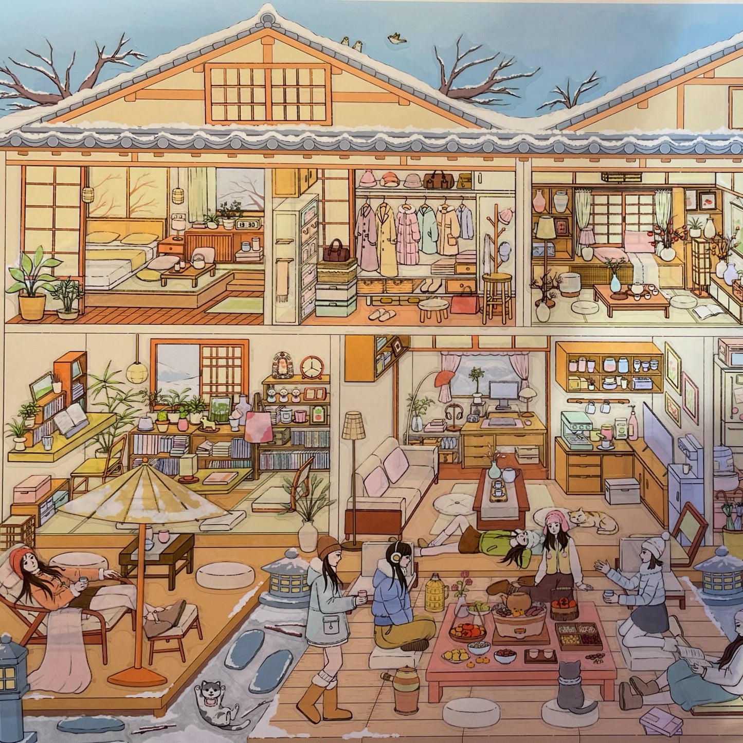 Live Exclusive Diorama Sticker Snowy Day at Hot Spring Courtyard