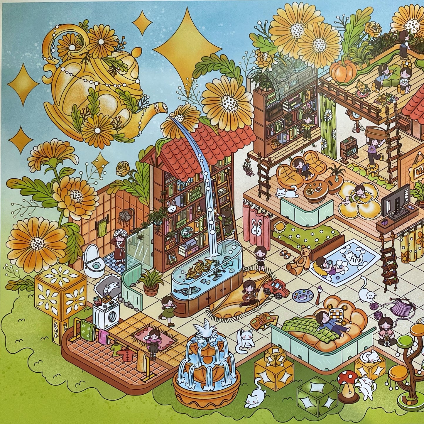 Live Exclusive Diorama Sticker Flower Cottage