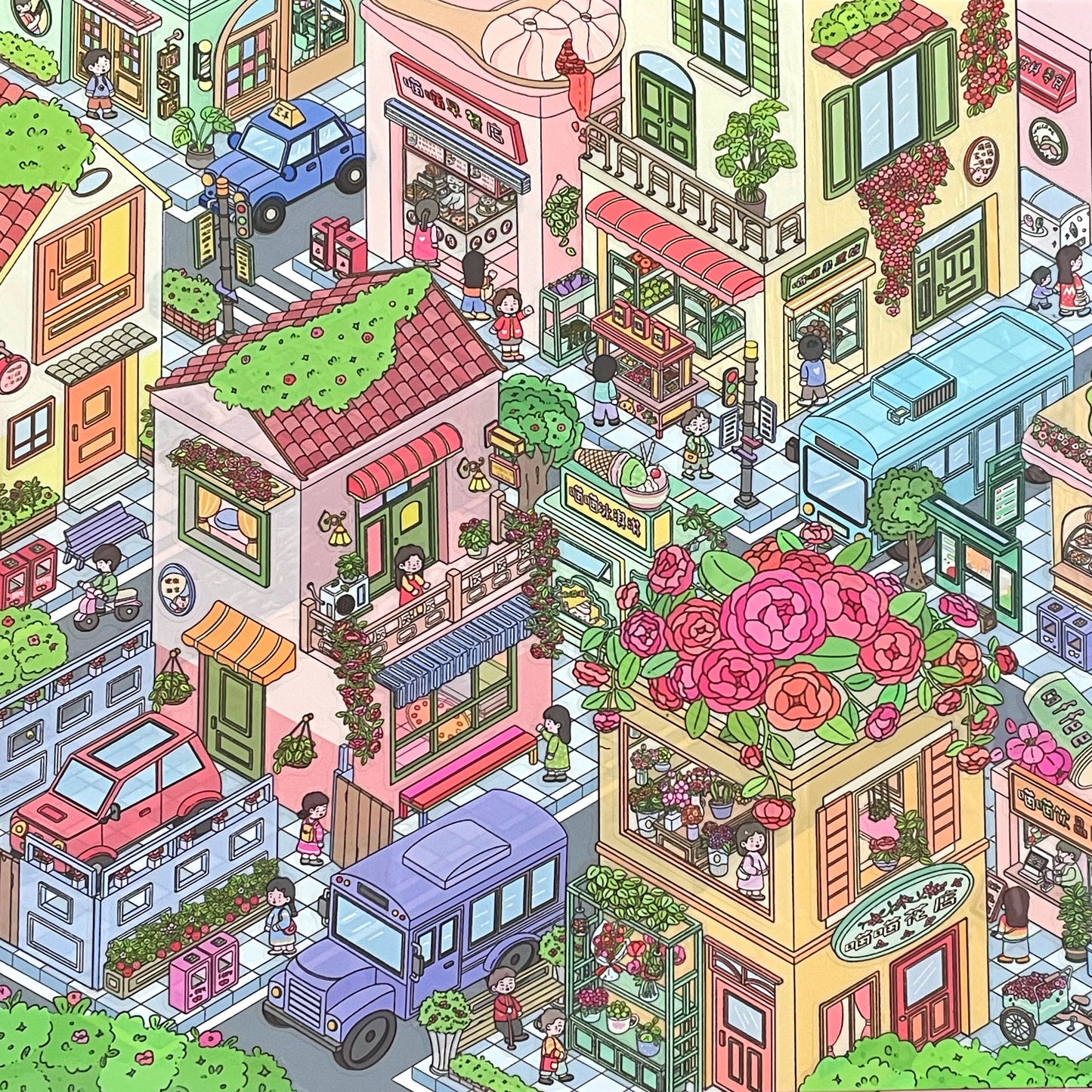 Live Exclusive Diorama Sticker Spring-Wandering Town