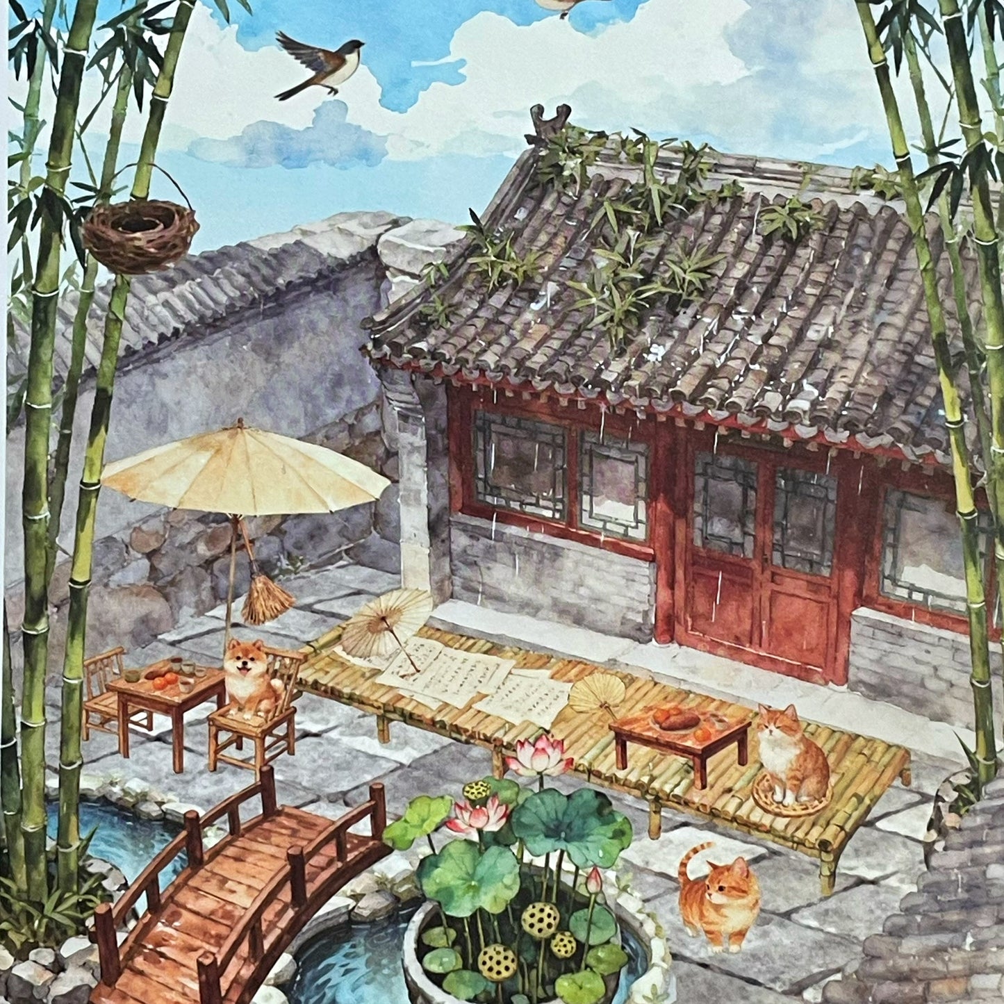 Diorama Sticker Book Jiangnan Views (with 1 free tweezer)