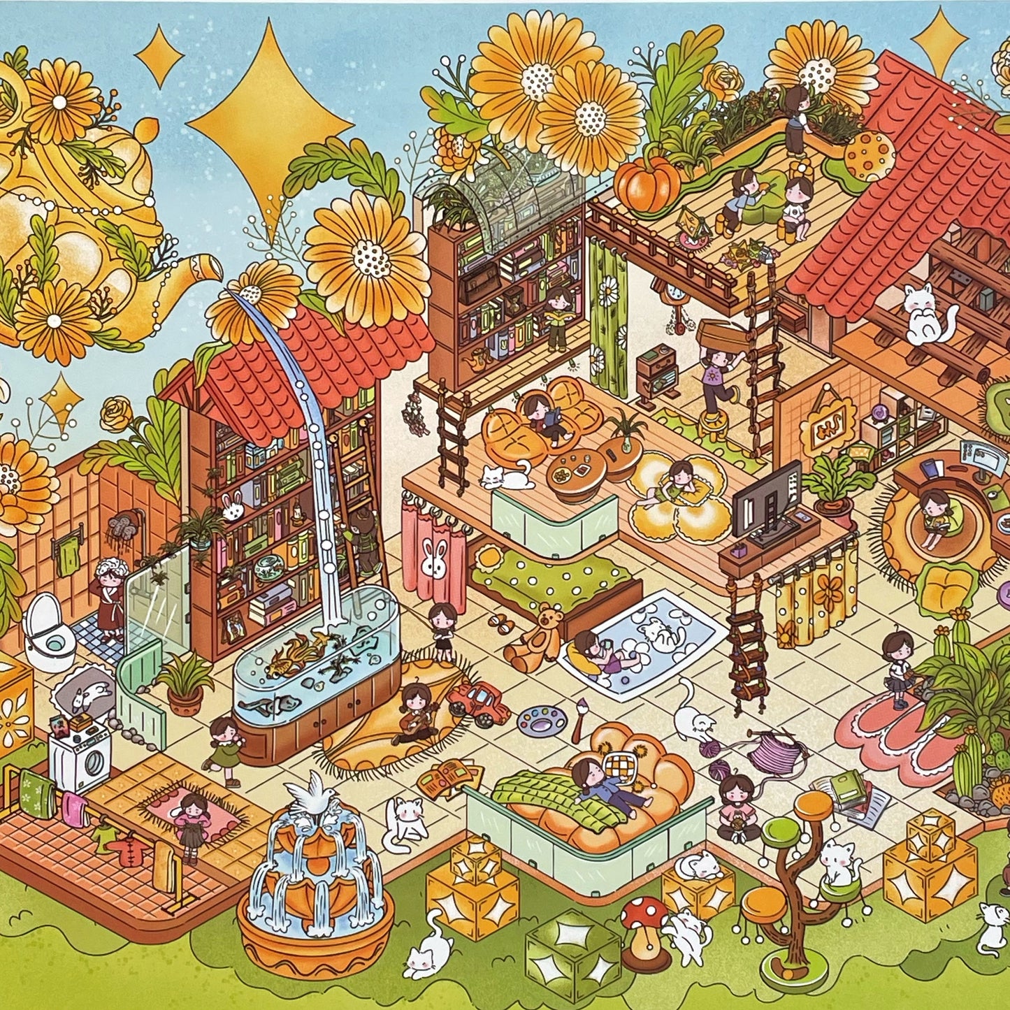 Live Exclusive Diorama Sticker Flower Cottage